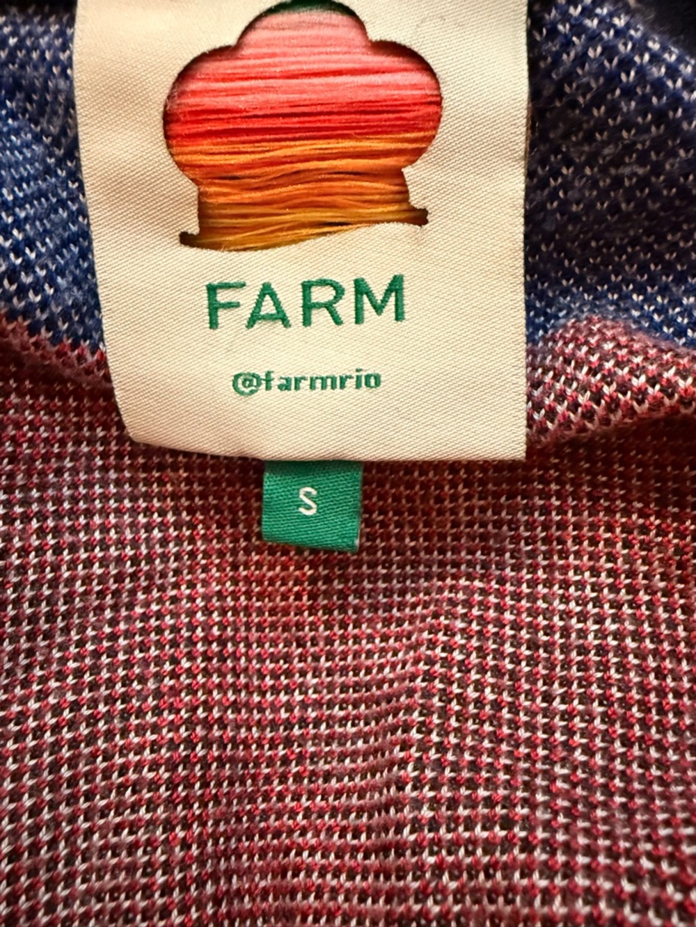 FARM Rio Navy Mixed Print Knit Cardigan Small - Picture 13 of 14